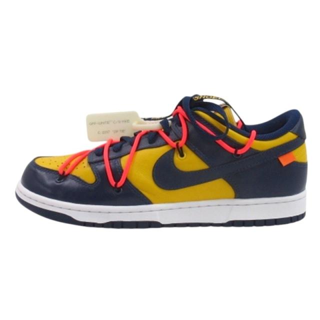 【中古】未使用品 ナイキ NIKE × オフホワイト タグ付き DUNK LOW LTHR ダンク ロー スニーカー CT0856-700 27.5cm