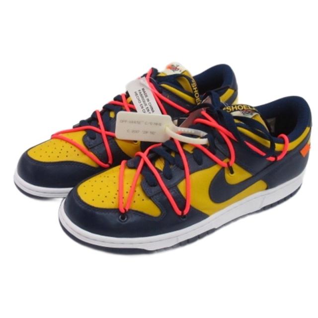 【中古】未使用品 ナイキ NIKE × オフホワイト タグ付き DUNK LOW LTHR ダンク ロー スニーカー CT0856-700 27.5cm