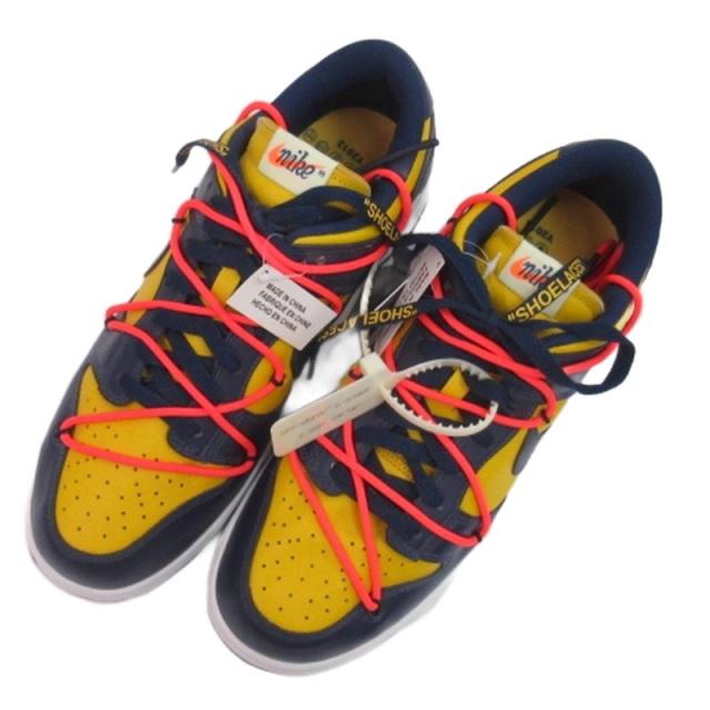 【中古】未使用品 ナイキ NIKE × オフホワイト タグ付き DUNK LOW LTHR ダンク ロー スニーカー CT0856-700 27.5cm