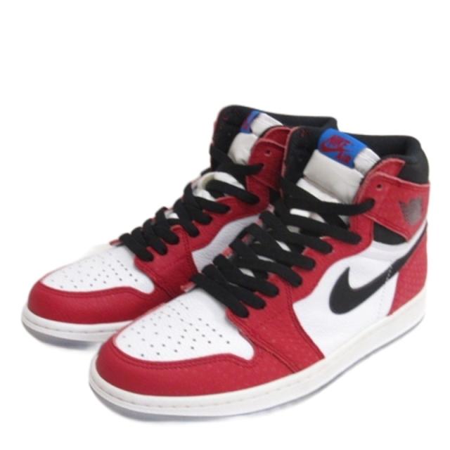 【中古】ナイキ NIKE × Spiderman Air Jordan 1 エアジョーダン1 スニーカー 555088-602 26cm ☆AA★ ■GY51_1