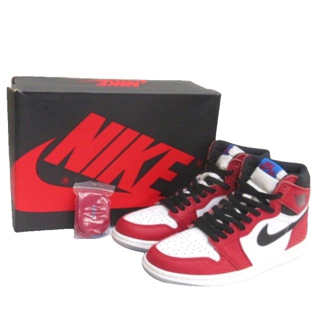 【中古】ナイキ NIKE × Spiderman Air Jordan 1 エアジョーダン1 スニーカー 555088-602 26cm ☆AA★ ■GY51_7