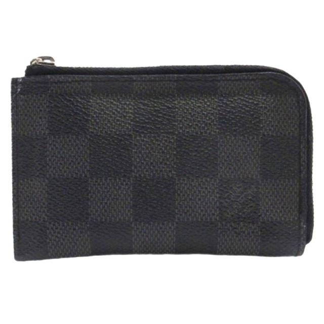 【中古】ルイヴィトン LOUIS VUITTON ダミエグラフィット ポルトモネ NM ケース 小銭入れ 財布 N61237 ブラック