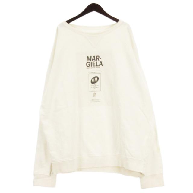 【中古】メゾンマルジェラ 10 オーバーサイズ トレーナー スウェット プリント S50GU0101 ホワイト 50 L メンズ