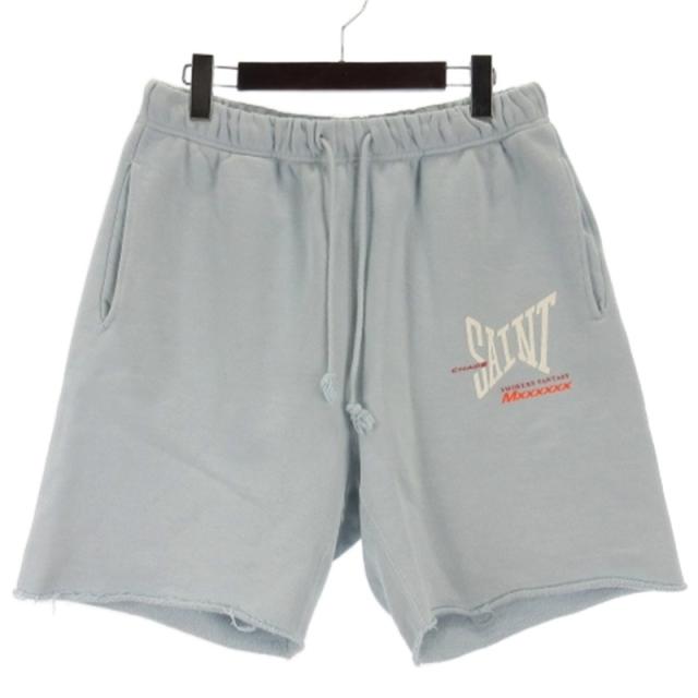 【中古】セントマイケル SAINTMICHAEL スウェット ショート パンツ ハーフ SM-HR8-0000-059 ライトブルー M
