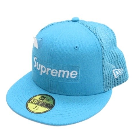 【中古】未使用品 シュプリーム SUPREME 23SS NEW ERA ニューエラ Box Logo Mesh Back キャップ 7 3/8 ブルー メンズ