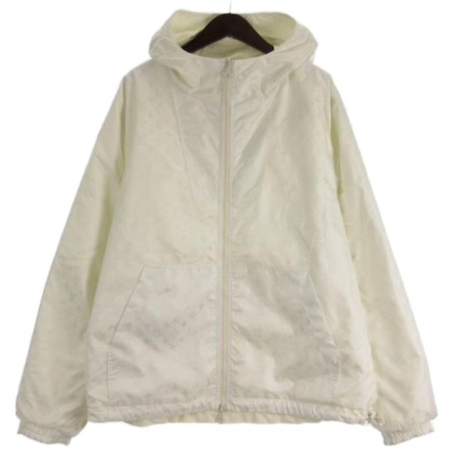 【中古】ルイヴィトン LOUIS VUITTON モノグラム リバーシブル ウィンドブレーカー パーカー ホワイト 54
