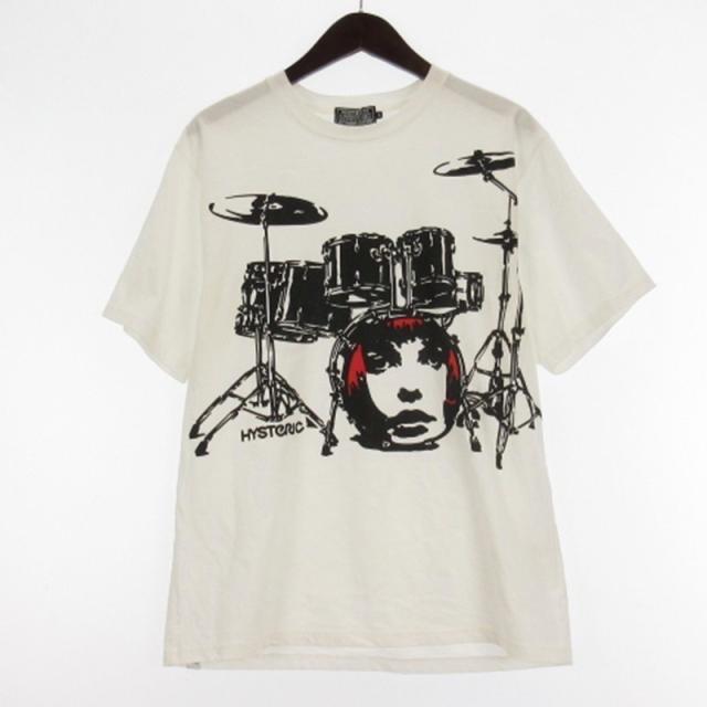 【中古】ヒステリックグラマー HYSTERIC GLAMOUR DRUM SET ドラムセット Tシャツ 半袖 02253CT05 ホワイト L