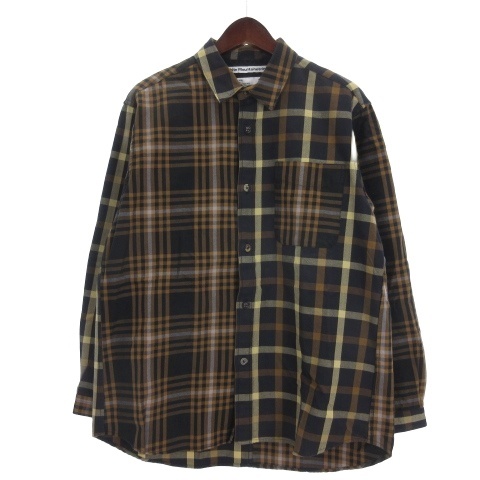 【中古】ホワイトマウンテニアリング White Mountaineering BIG チェック シャツ 長袖 1 ブラック WM1973104 メンズ