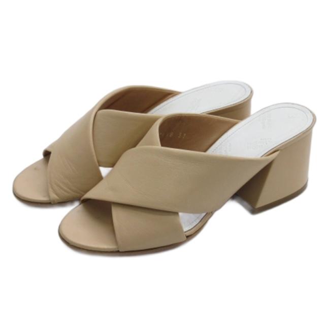 【中古】メゾンマルジェラ 22 Maison Margiela 22 サンダル ウェッジソール レザー ベージュ系 37 24cm レディース