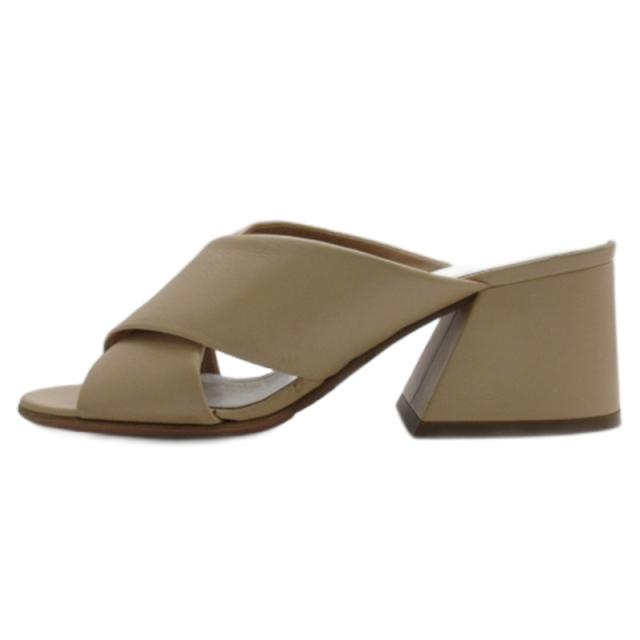 【中古】メゾンマルジェラ 22 Maison Margiela 22 サンダル ウェッジソール レザー ベージュ系 37 24cm レディース_1