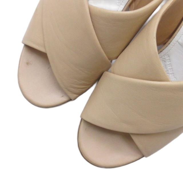 【中古】メゾンマルジェラ 22 Maison Margiela 22 サンダル ウェッジソール レザー ベージュ系 37 24cm レディース_2