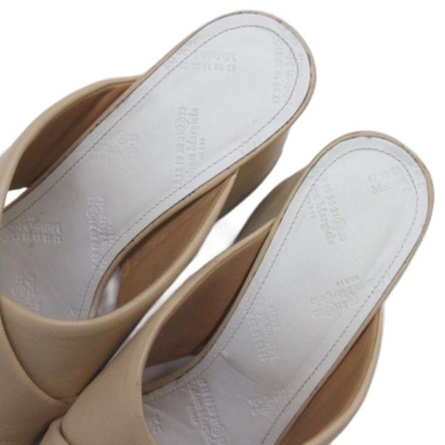 【中古】メゾンマルジェラ 22 Maison Margiela 22 サンダル ウェッジソール レザー ベージュ系 37 24cm レディース_3