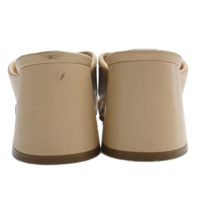 【中古】メゾンマルジェラ 22 Maison Margiela 22 サンダル ウェッジソール レザー ベージュ系 37 24cm レディース_4