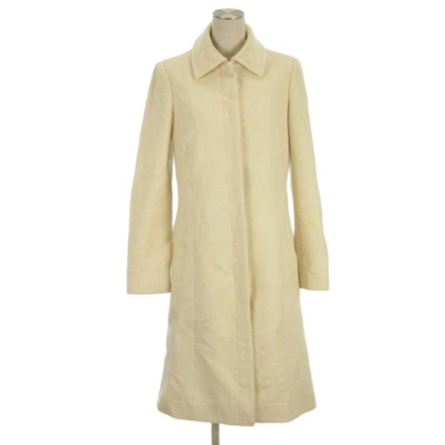 【中古】バーバリーブルーレーベル BURBERRY BLUE LABEL ステンカラーコート ロング ウール アンゴラ混 アイボリー 38