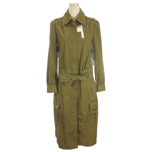 【中古】ケイタマルヤマ KEITA MARUYAMA トレンチコート ロング ジップアップ カーキ 1 レディース