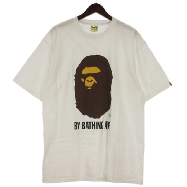 【中古】アベイシングエイプ A BATHING APE Tシャツ カットソー 半袖 プリント ホワイト 2XL メンズ