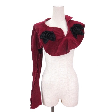 【中古】コムデギャルソン COMME des GARCONS 片袖 つけ襟 カットオフ 装飾 ボルドー レディース