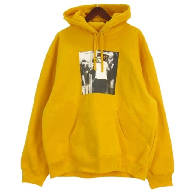 【中古】シュプリーム × ANTIHERO 25AW Hooded Sweatshirt Bright Gold プリント スウェットパーカー 裏起毛 XL