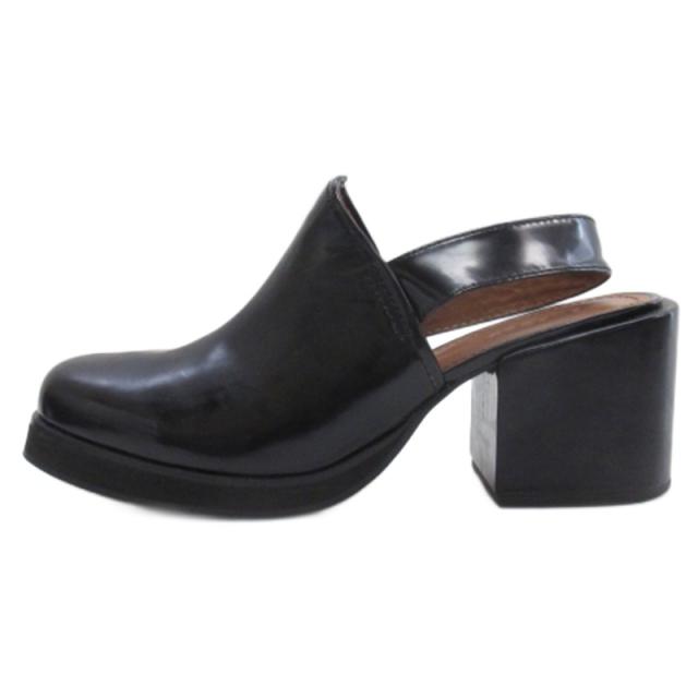 【中古】エンフォルド ENFOLD レザー ミュール ボリュームソール ブラック 38 24.5cm レディース