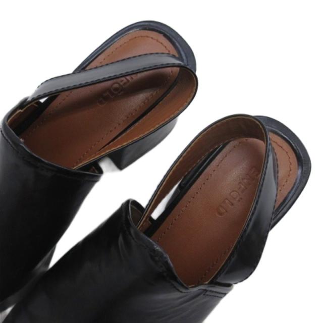 【中古】エンフォルド ENFOLD レザー ミュール ボリュームソール ブラック 38 24.5cm レディース