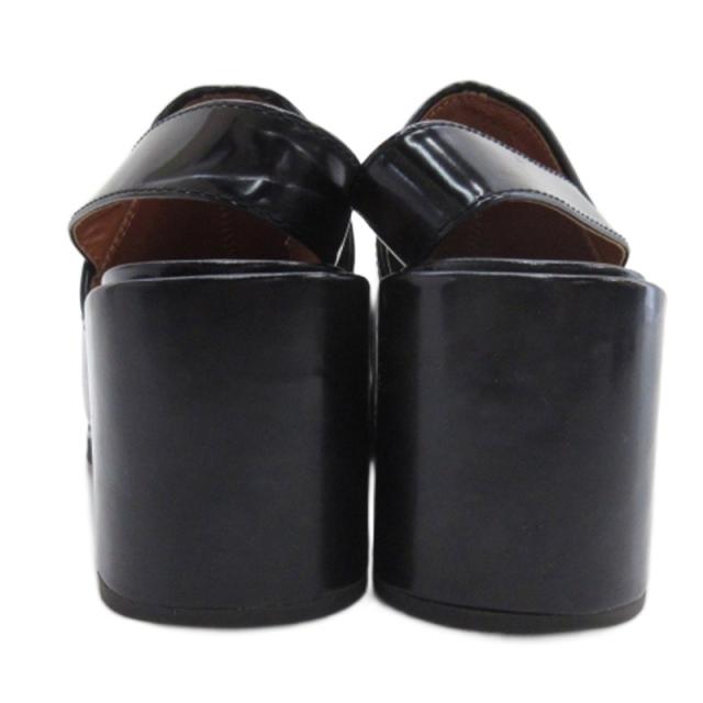 【中古】エンフォルド ENFOLD レザー ミュール ボリュームソール ブラック 38 24.5cm レディース