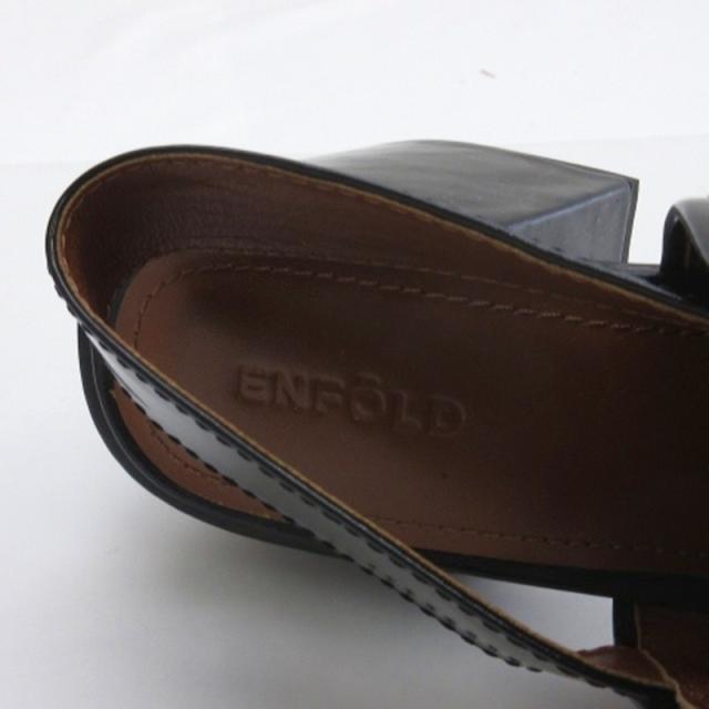 【中古】エンフォルド ENFOLD レザー ミュール ボリュームソール ブラック 38 24.5cm レディース