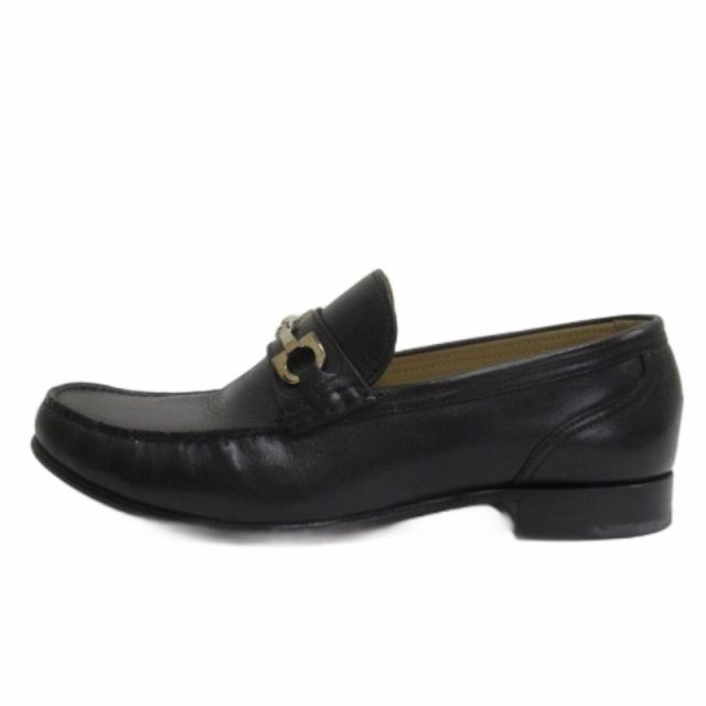 【中古】バリー BALLY ビット ローファー シューズ ブラック 6.5E 26.5cm メンズ