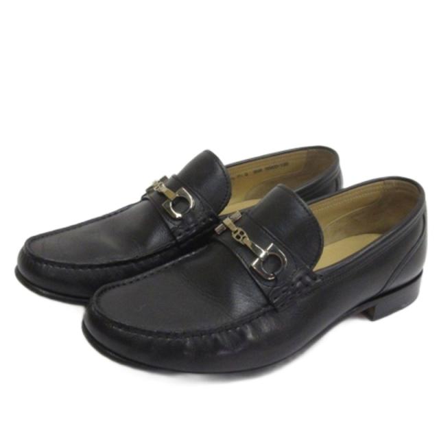 【中古】バリー BALLY ビット ローファー シューズ ブラック 6.5E 26.5cm メンズ