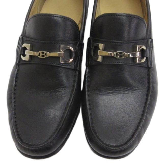 【中古】バリー BALLY ビット ローファー シューズ ブラック 6.5E 26.5cm メンズ