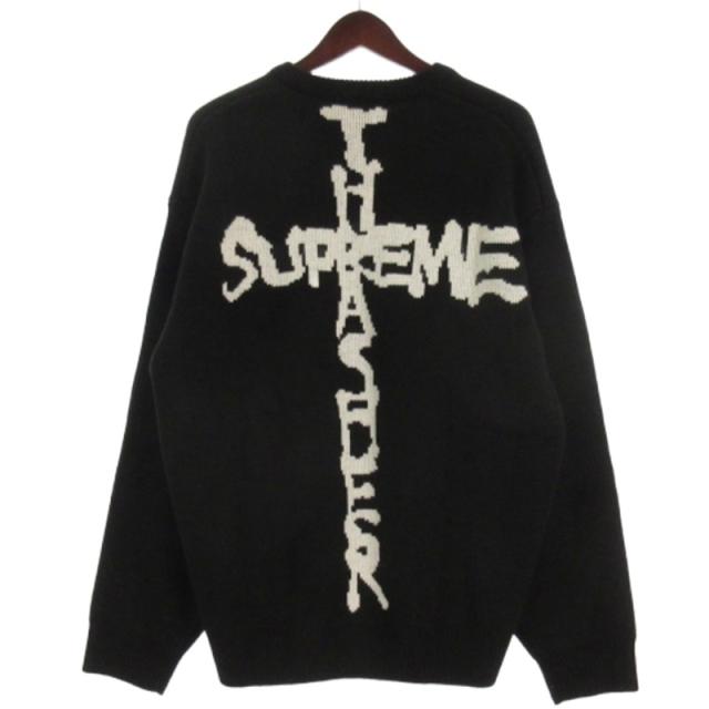 【中古】シュプリーム SUPREME × スラッシャー Thrasher 24AW ニット セーター ブラック L ☆AA★ メンズ
