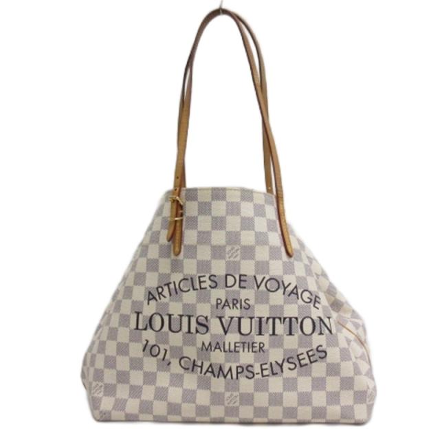 【中古】ルイヴィトン LOUIS VUITTON ダミエアズール カバMM トートバッグ N41375 アイボリー レディース