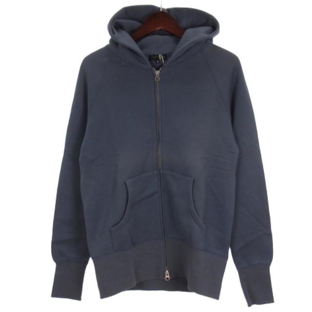 【中古】未使用品 スムースデイ smoothday タグ付き スウェットパーカー ジップアップ 裏起毛 ブルー系 4 ■FF メンズ