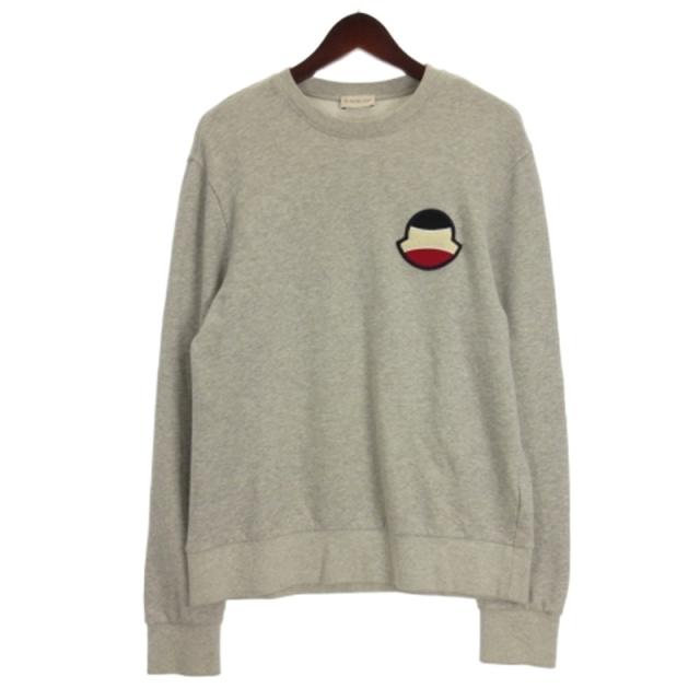 【中古】モンクレール MONCLER ロゴ ワッペン トレーナー スウェット F10918G70800 グレー M メンズ