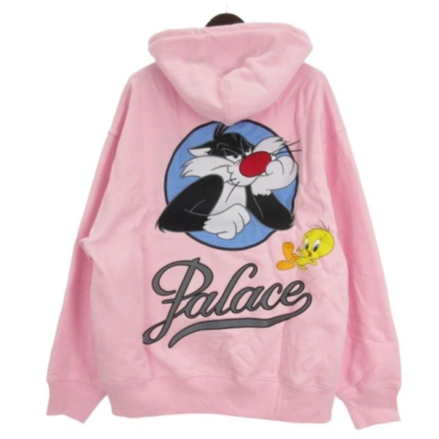 【中古】パレス × アグ Looney Tunes ルーニーテューンズ スウェットパーカー 裏起毛 P29UGGHD004 ピンク XL メンズ