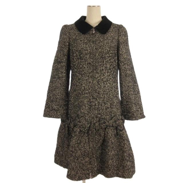 【中古】エムズグレイシー M'S GRACY ツイード コート ジップアップ ブラック系 40 ■TC レディース