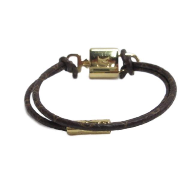 【中古】ルイヴィトン LOUIS VUITTON モノグラム パドロック LV ブレスレット M8275E ブラウン系 レディース