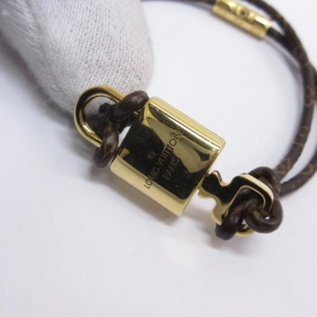 【中古】ルイヴィトン LOUIS VUITTON モノグラム パドロック LV ブレスレット M8275E ブラウン系 レディース