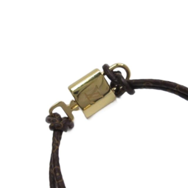 【中古】ルイヴィトン LOUIS VUITTON モノグラム パドロック LV ブレスレット M8275E ブラウン系 レディース
