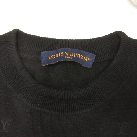 【中古】ルイヴィトン LOUIS VUITTON 25AW ブラゾン エンブロイダリー ショートスリーブ ニット XL ブラック メンズ_5
