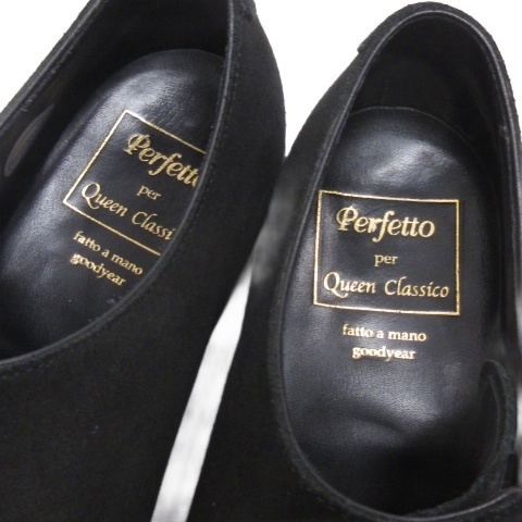 【中古】perfetto ペレフィット スエード ドレス シューズ ブラック 6 24cm メンズ_3