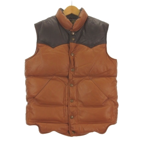 【中古】ワイツーレザー Y’2 LEATHER シープスキン ダウンベスト 36 ブラウン系 メンズ