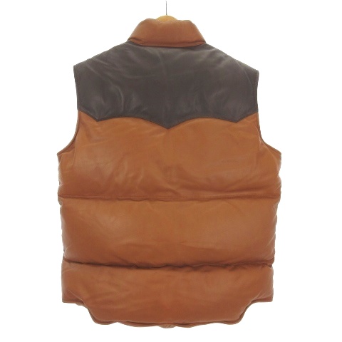 【中古】ワイツーレザー Y’2 LEATHER シープスキン ダウンベスト 36 ブラウン系 メンズ_1