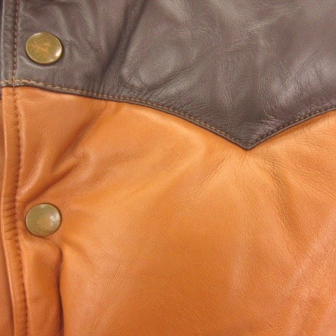 【中古】ワイツーレザー Y’2 LEATHER シープスキン ダウンベスト 36 ブラウン系 メンズ_3