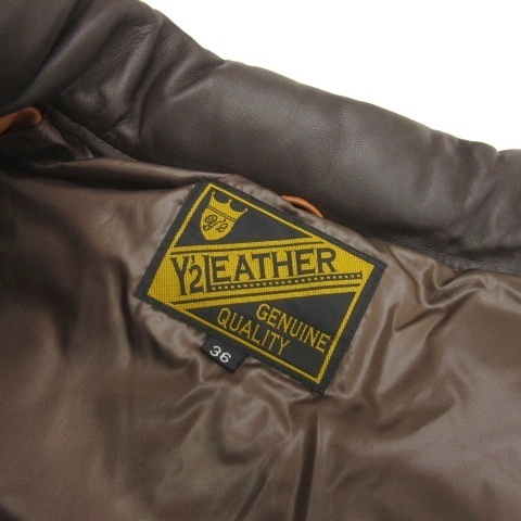 【中古】ワイツーレザー Y’2 LEATHER シープスキン ダウンベスト 36 ブラウン系 メンズ_5