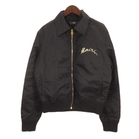 【中古】アミリ AMIRI Dragon Nylon Bomber ドラゴン刺繍 ナイロン ボンバー ジャケット ブルゾン 46 ブラック メンズ_1