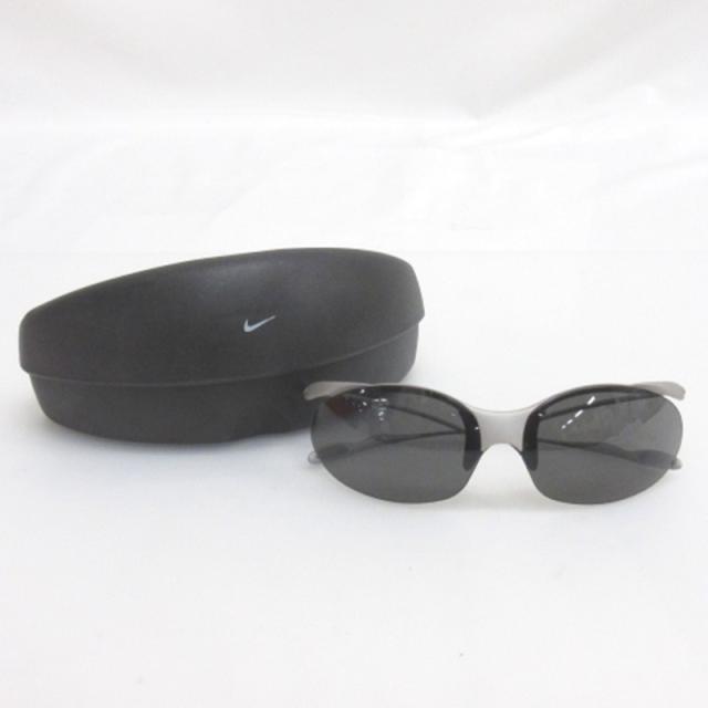 【中古】ナイキ NIKE サングラス ハーフリム イタリア製 グレー メンズ
