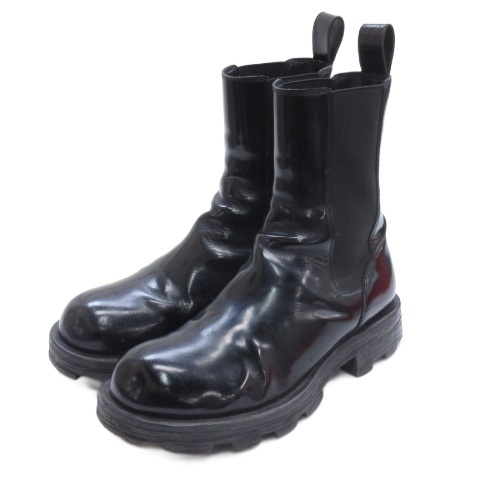 【中古】ディーゼル DIESEL D-HAMMER CH W サイドゴア ブーツ レザー 25.5cm ブラック レディース