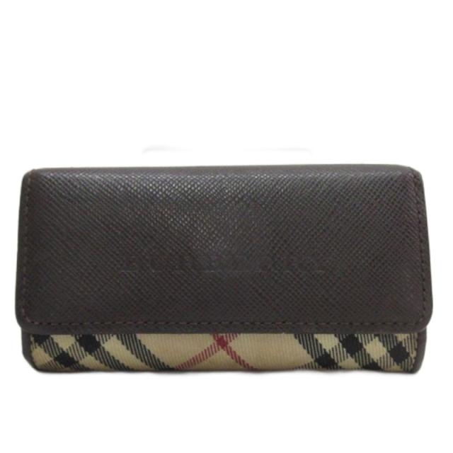 中古】バーバリー BURBERRY ノバチェック キーケース ブラウン メンズ
