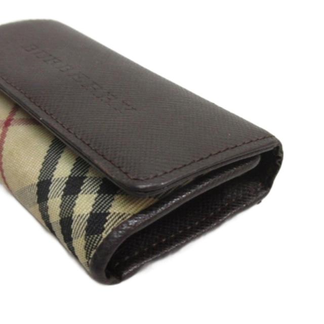 中古】バーバリー BURBERRY ノバチェック キーケース ブラウン メンズ
