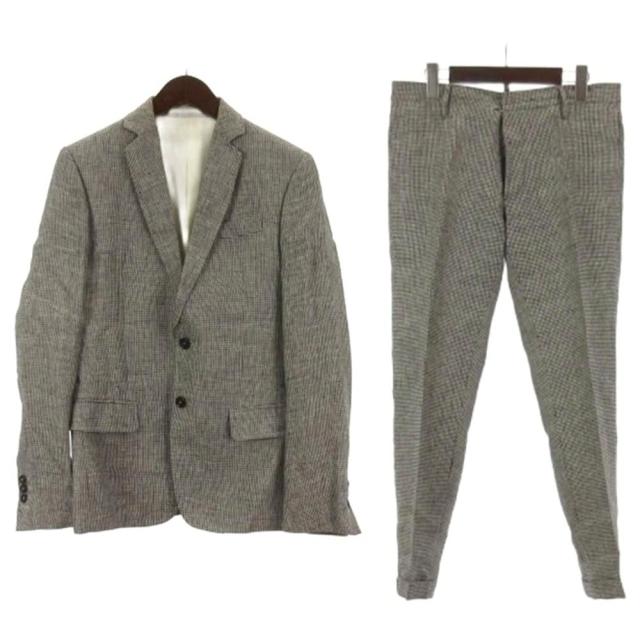 【中古】ディースクエアード DSQUARED2 スーツ セットアップ リネン 総柄 ブラック系 46 ■GY62 メンズ
